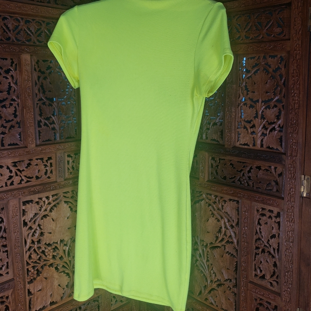 Neon body con dress